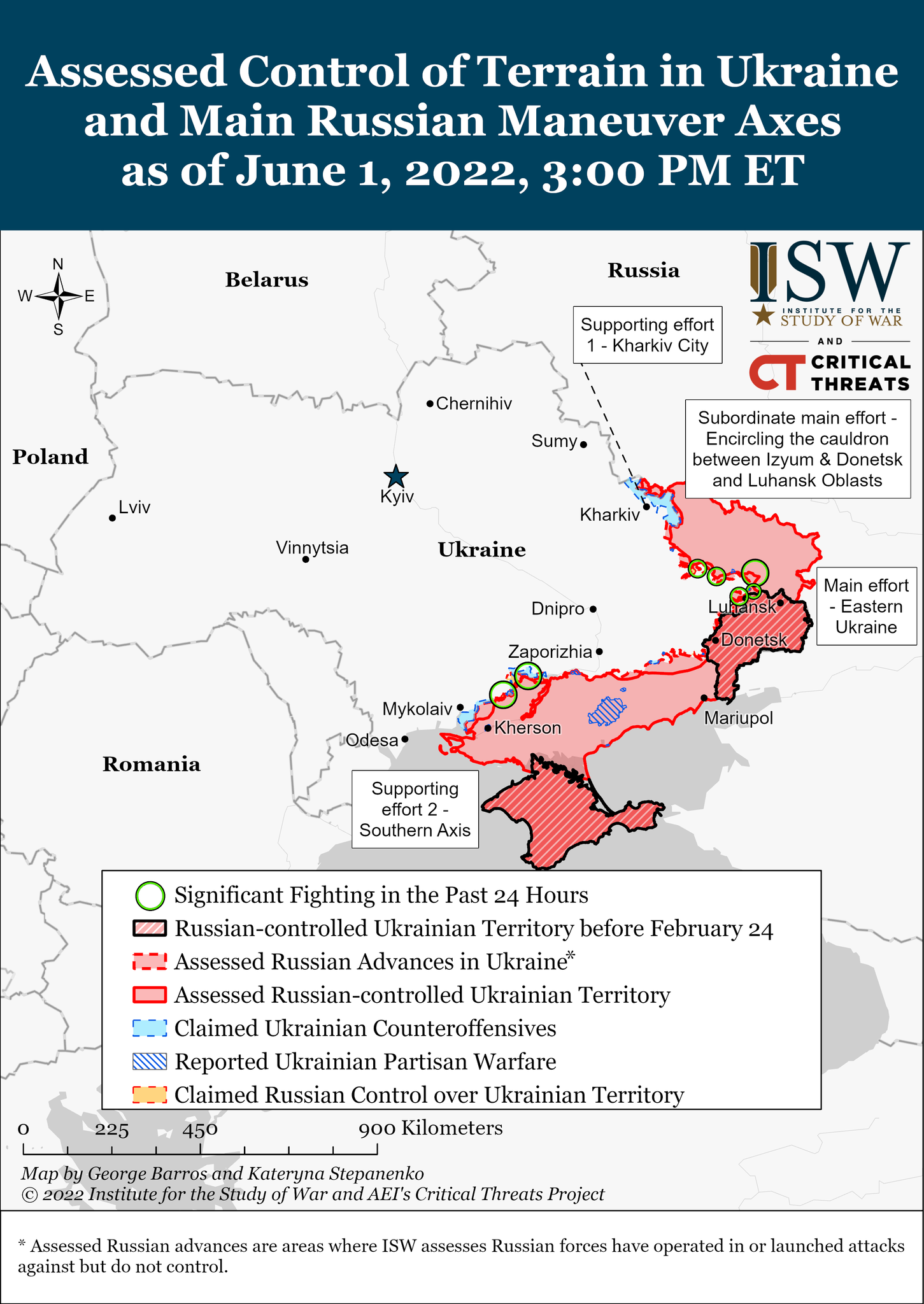 Карта боевых действий в Украине