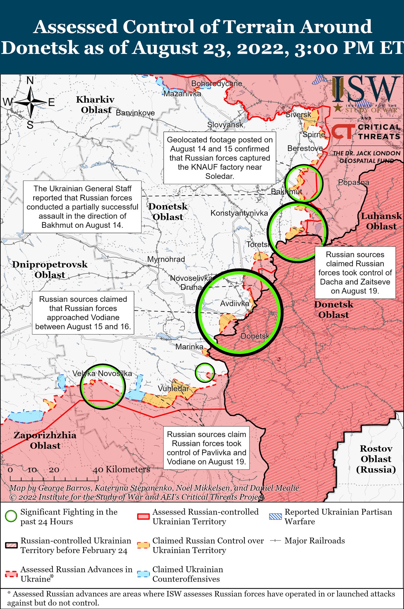 Карты боевых действий в Украине