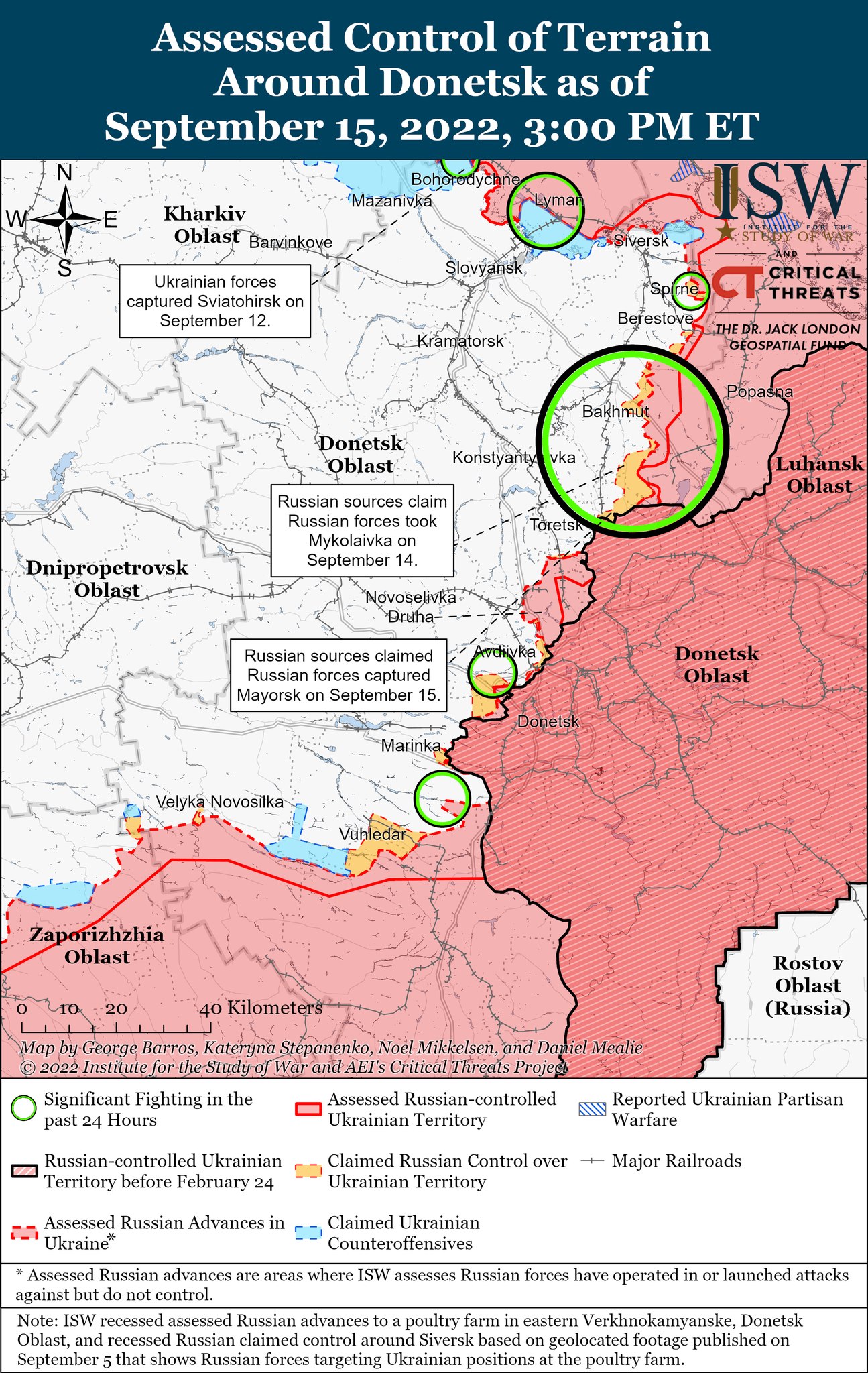 Карты боевых действий в Украине