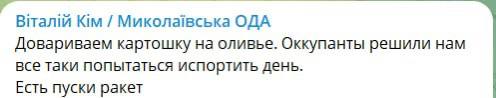 Виталий Ким заявил о пуске российских ракет по Украине