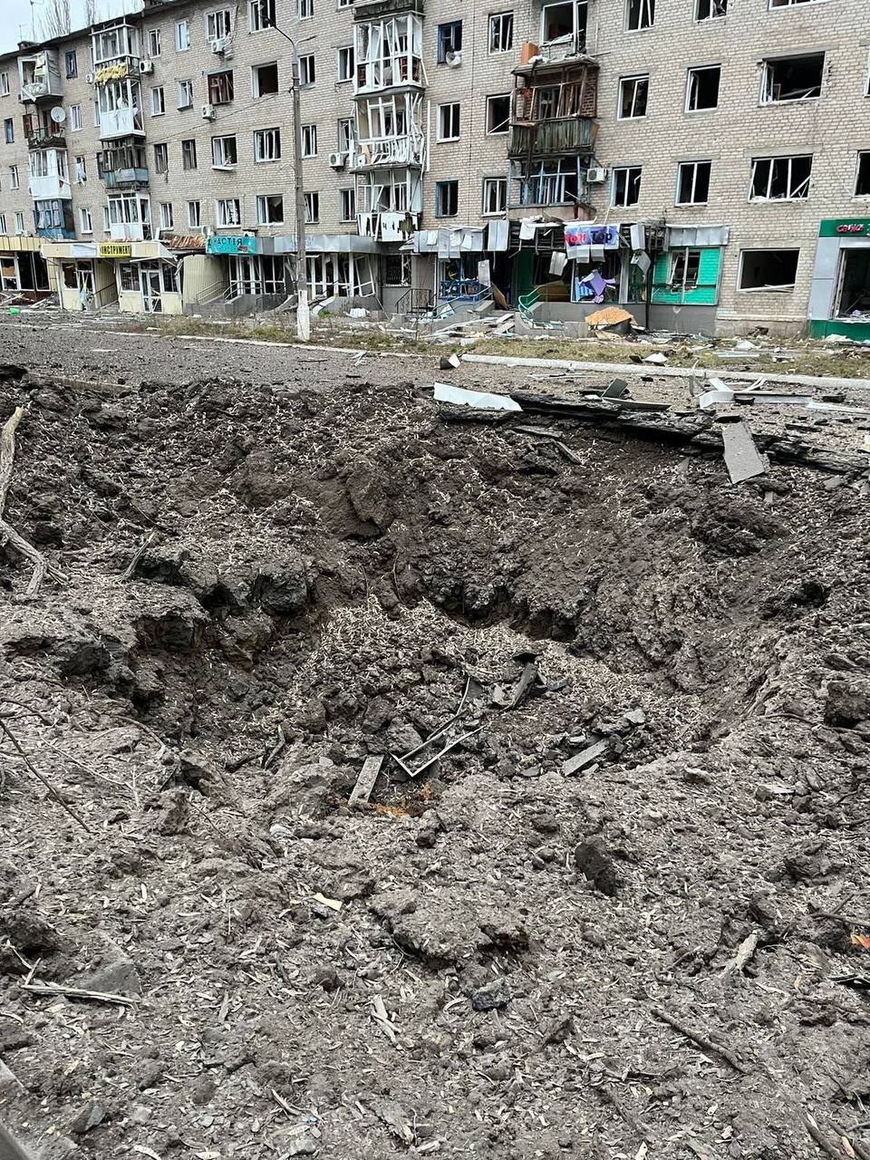 Наслідки обстрілу Авдіївки