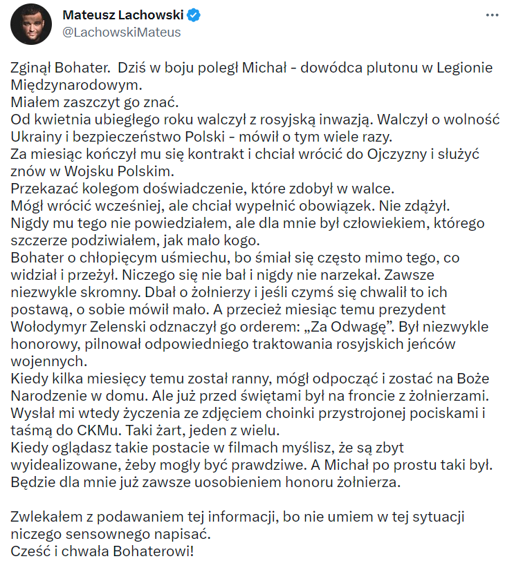 В Україні загинув польський доброволець