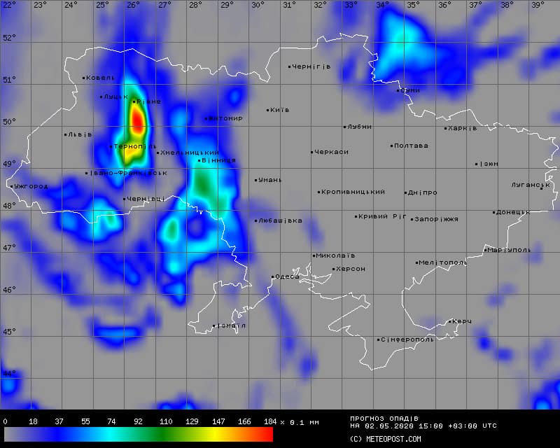 Карта погоды в Украине на 2 мая