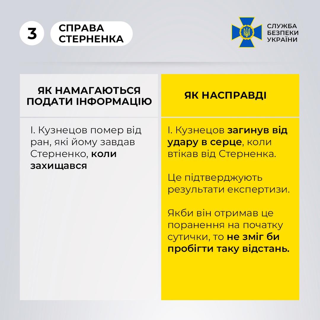 Заблуждения о деле Стерненко. Инфографика: СБУ