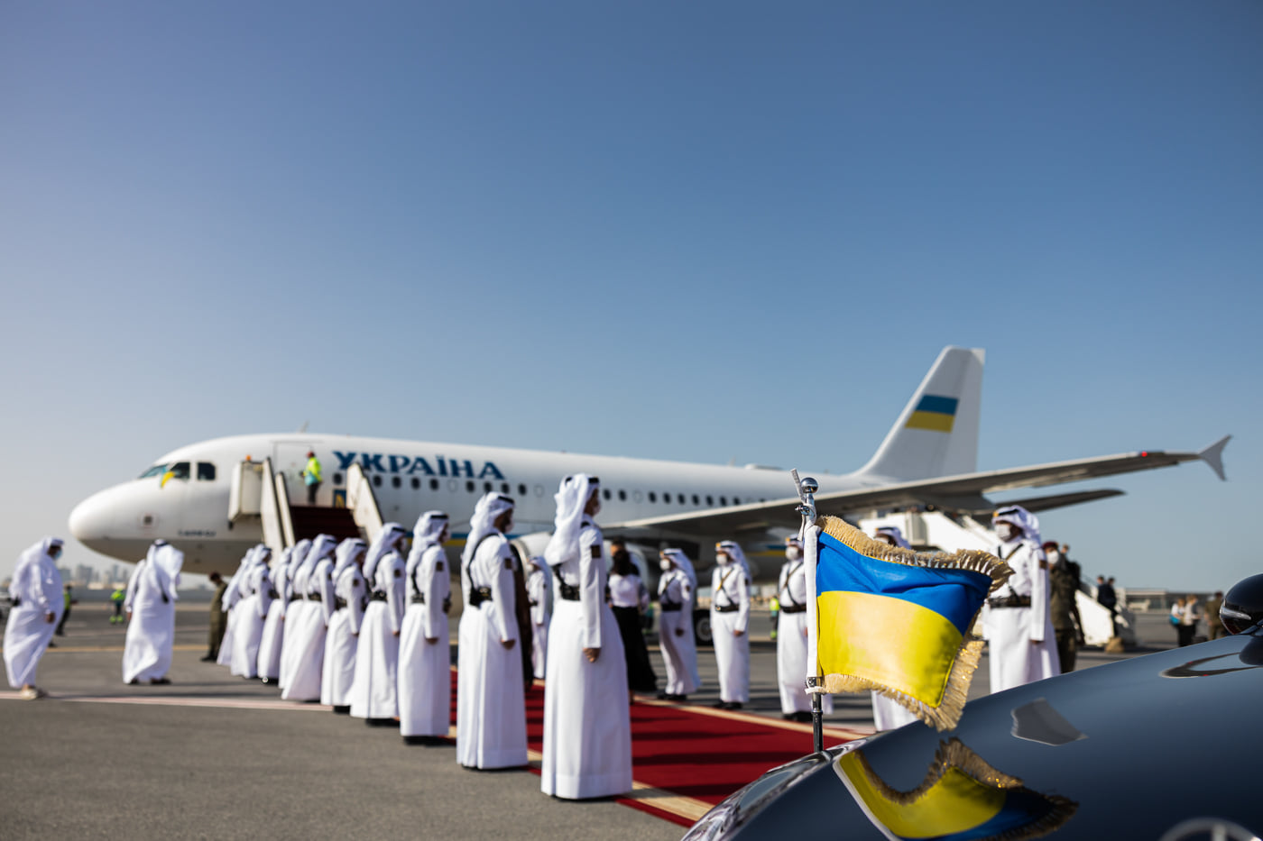 Фото прибытия Зеленского в Катар