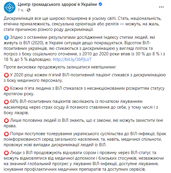 Скриншот: сколько украинцев сталкиваются с подобными проблемами при диагнозе ВИЧ