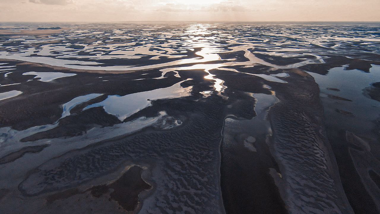 Каховское водохранилище после обмеления