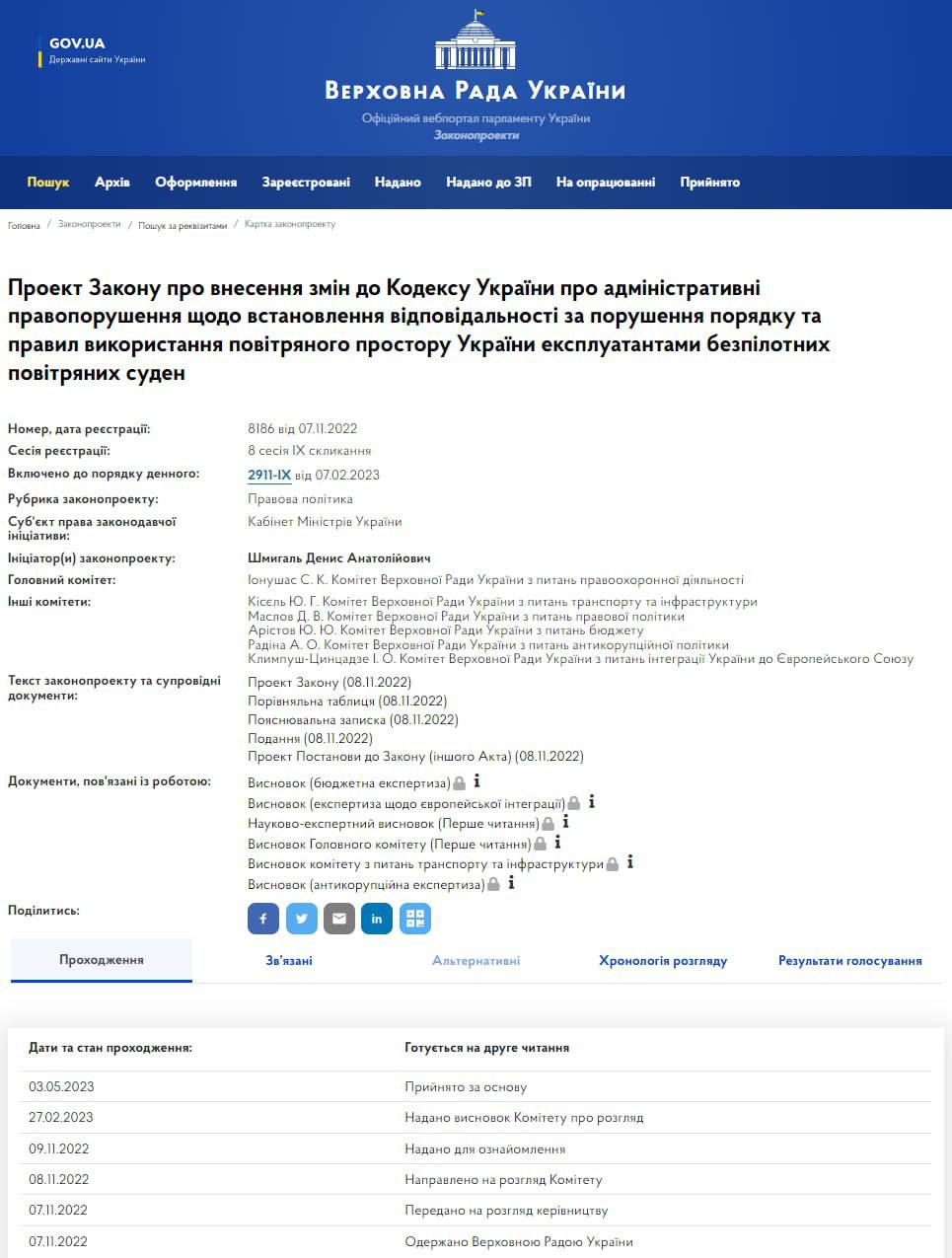 Рада приняла за основу законопроект №8186