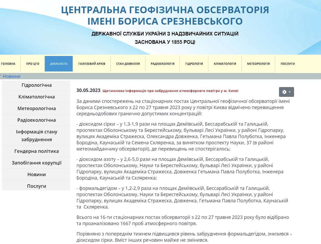 забруднення повітря у Києві