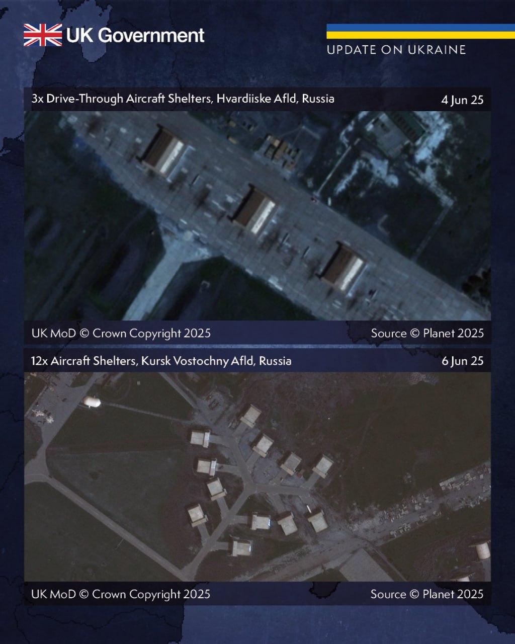 Супутникові фотографії. Джерело &ndash; mod.uk