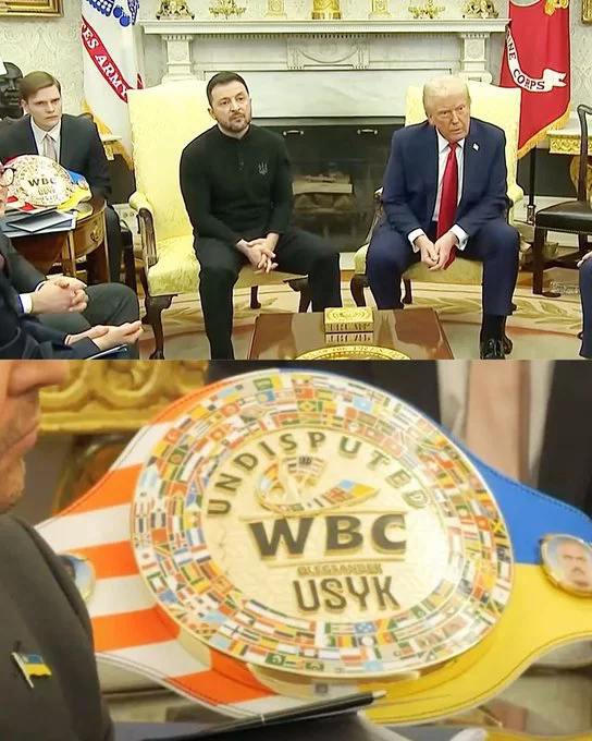 Фото пояса Усіка на зустрічі Зеленського з Трампом. Джерело - Телеграм