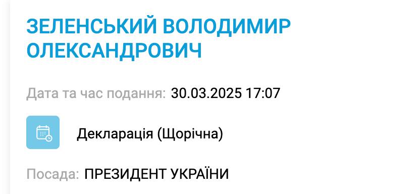 Знімок інформації на president.gov.ua