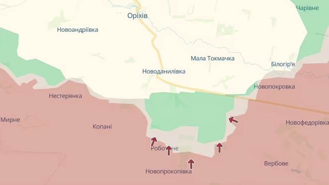 Карта бойових дій. Джерело - Deep State