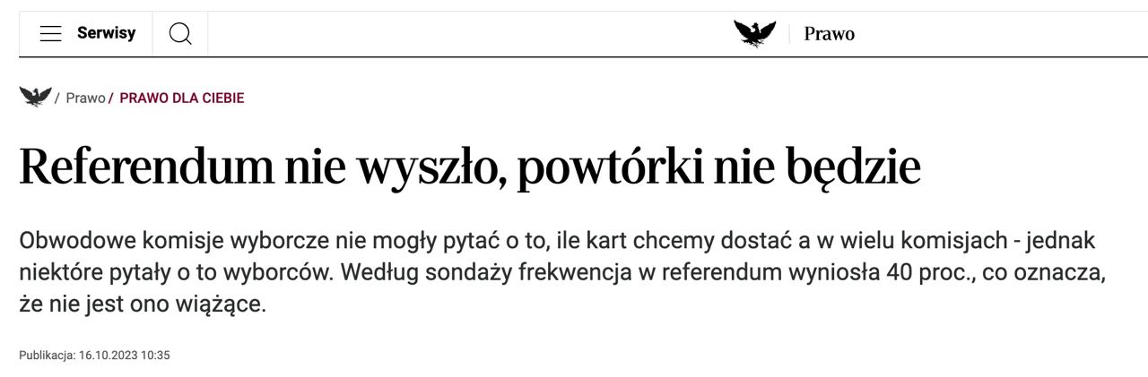 Снимок заголовка в Rzeczpospolita