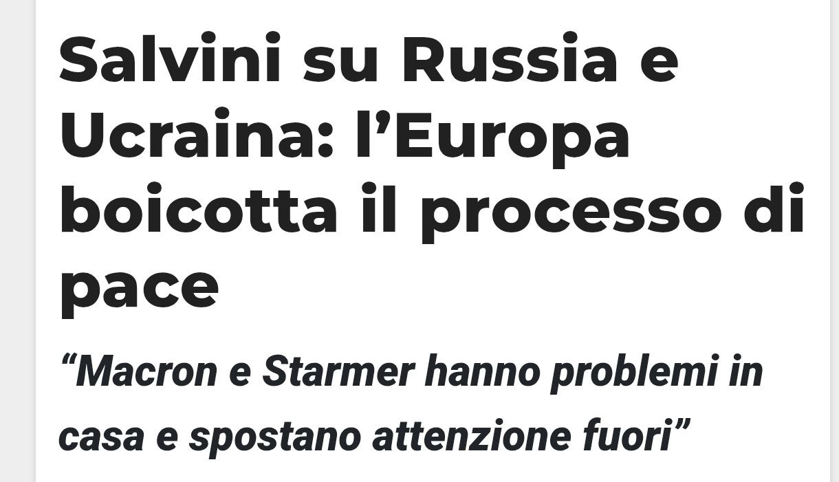 Знімок заголовка на askanews.it - Країни Європи саботують врегулювання війни між Росією та Україною