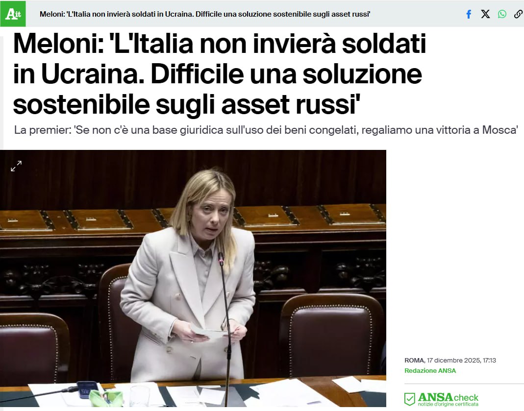 Знімок заголовка naansa.it - Італія відмовилася від участі у миротворчій місії на території України